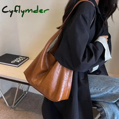 Cyflymder Fashion Red Womens Shoulder Bag Vintage Designer Large Capacity Casual Tote Autumn And