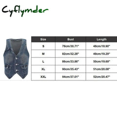 Cyflymder Fashion Retro Y2K Denim Vest V Neck Button Pocket Slim Short Women’s Sleeveless Jacket