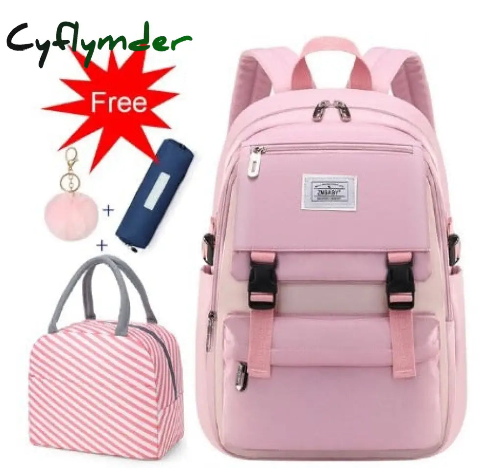 Cyflymder Fashion School Bags For Teenage Girls Waterproof Big Schoolbag Children Backpack Book Bag