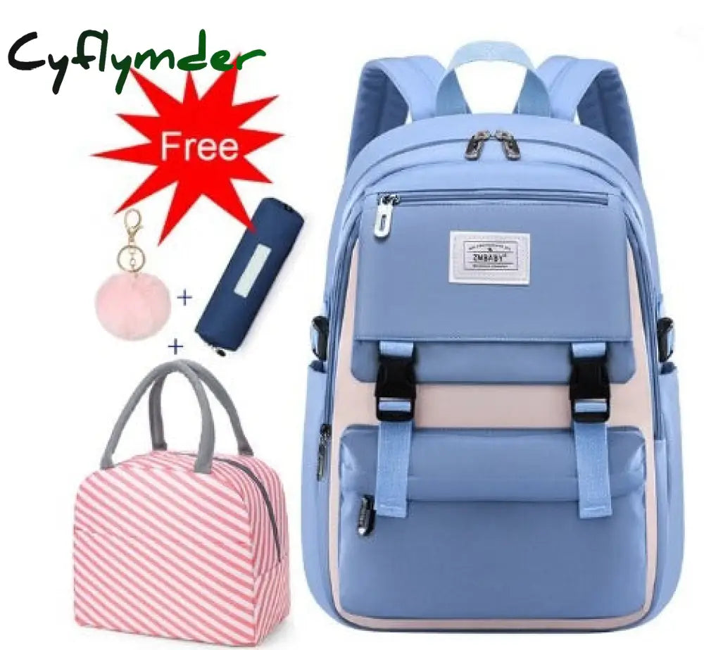 Cyflymder Fashion School Bags For Teenage Girls Waterproof Big Schoolbag Children Backpack Book Bag