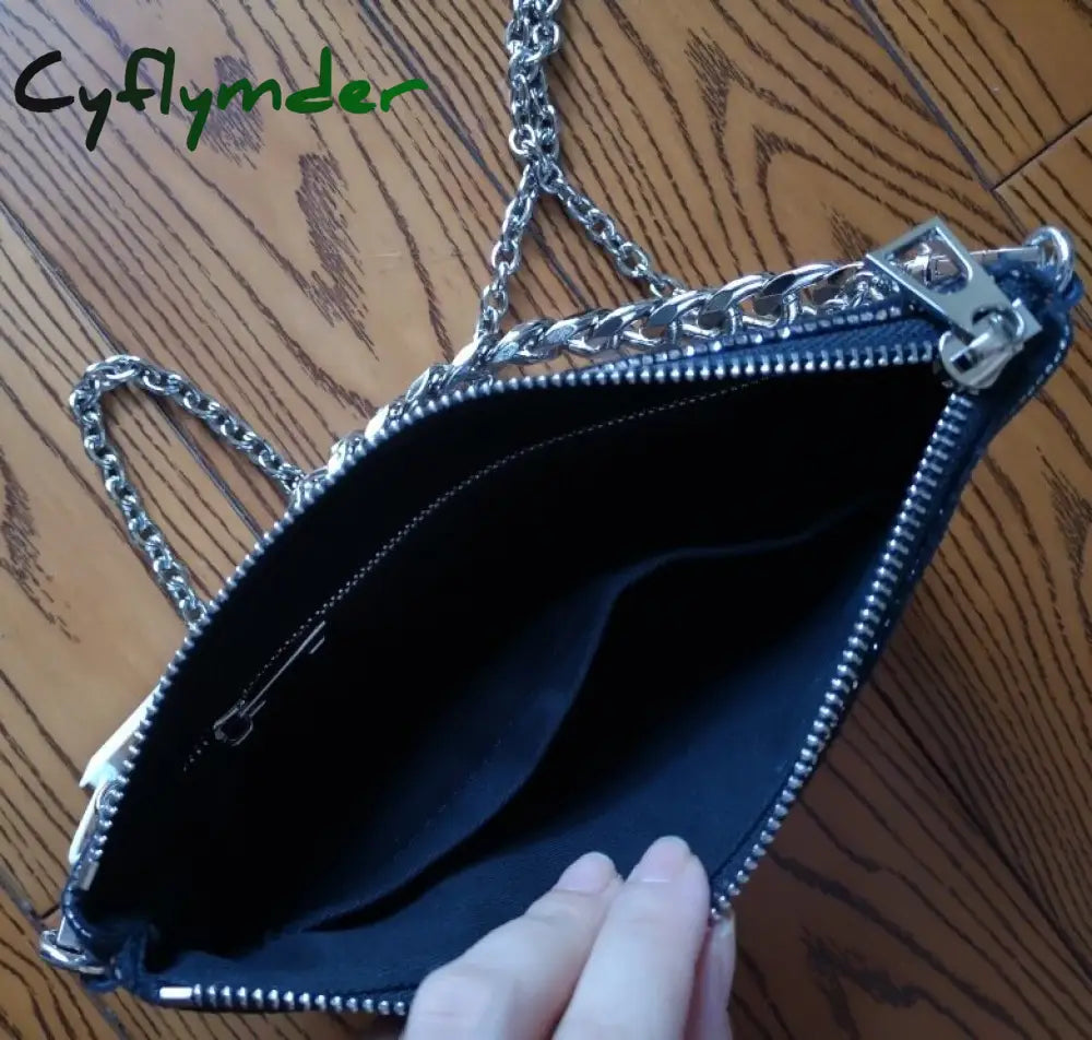 Cyflymder Fashion Shiny Women Sling Bag Brand Design Chain Crossbody Bags For Ladies Small Clutch