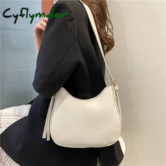 Cyflymder Fashion Shoulder Bags For Women Casual Crossbody Pu Leather Solid Color Simple Handbags