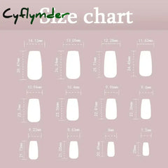 Cyflymder Fashion Simple Brown Nude French Long Square Fake Nails Detachable Full Cover Finished