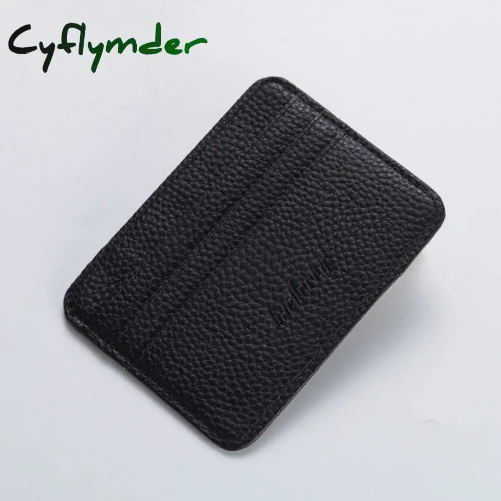 Cyflymder Fashion Slim Minimalist Wallet Pu Leather Credit Card Holder Short Purse Id Candy Color