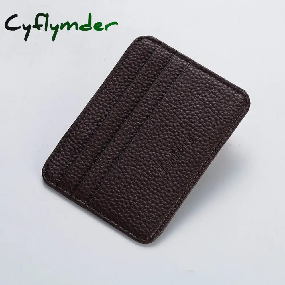 Cyflymder Fashion Slim Minimalist Wallet Pu Leather Credit Card Holder Short Purse Id Candy Color