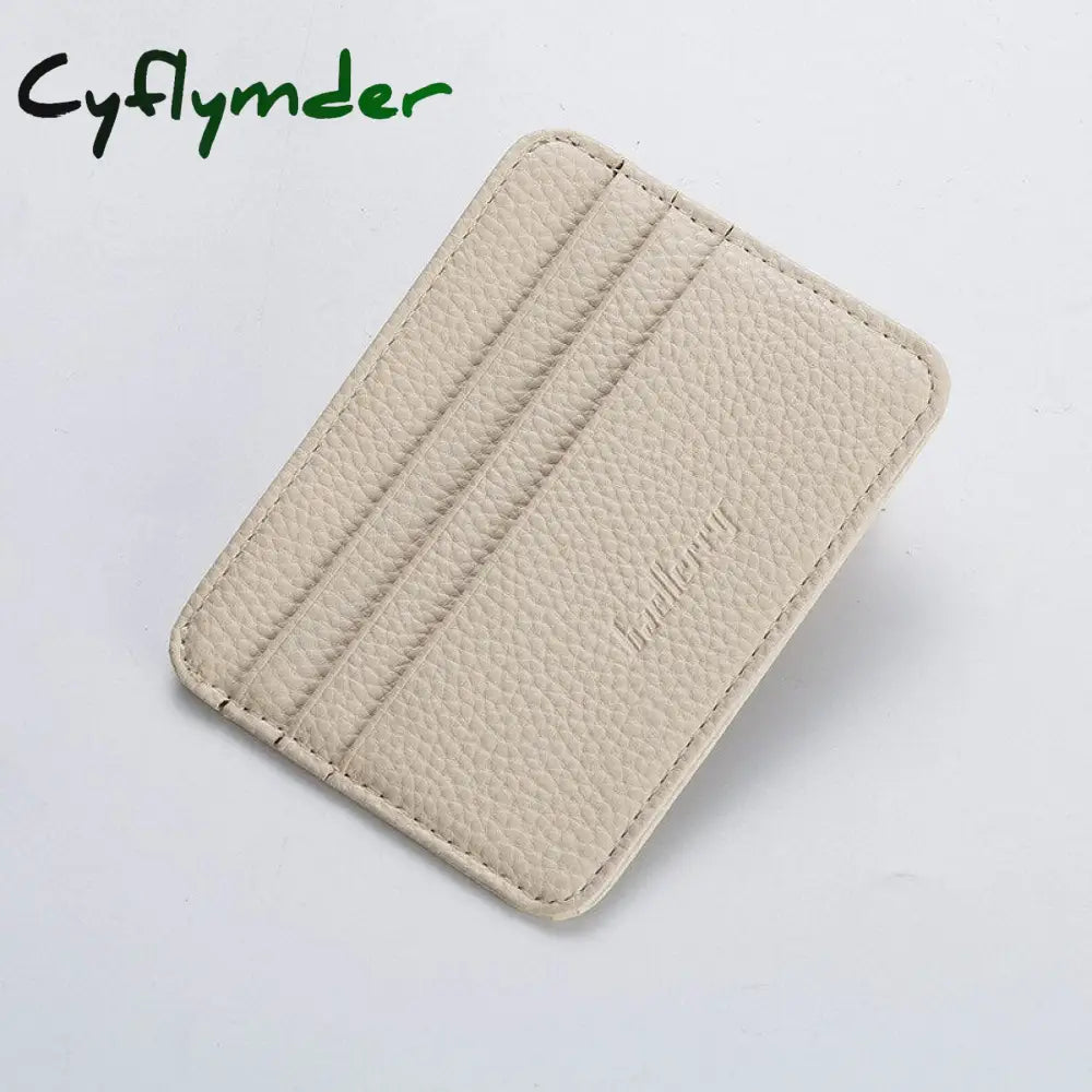 Cyflymder Fashion Slim Minimalist Wallet Pu Leather Credit Card Holder Short Purse Id Candy Color