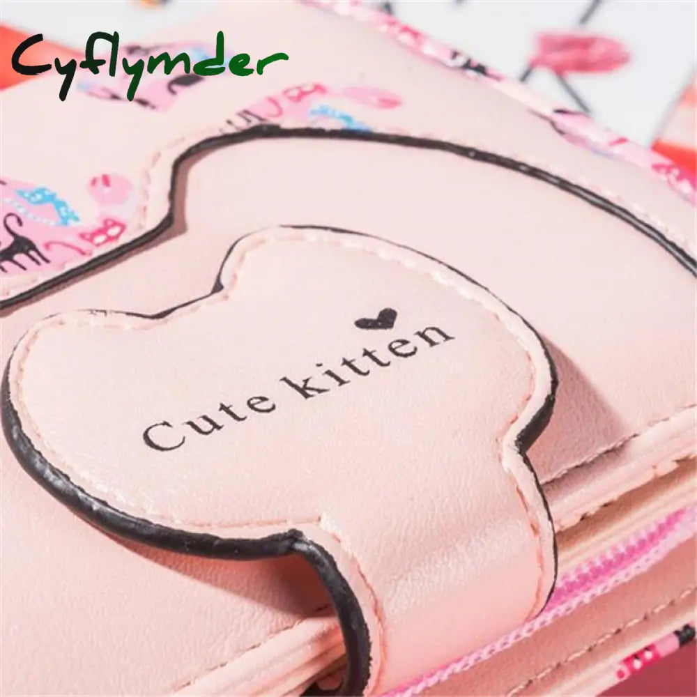 Cyflymder Fashion Small Female Purse Short Purse Lady Letter Snap Fastener Zipper Short Clutch