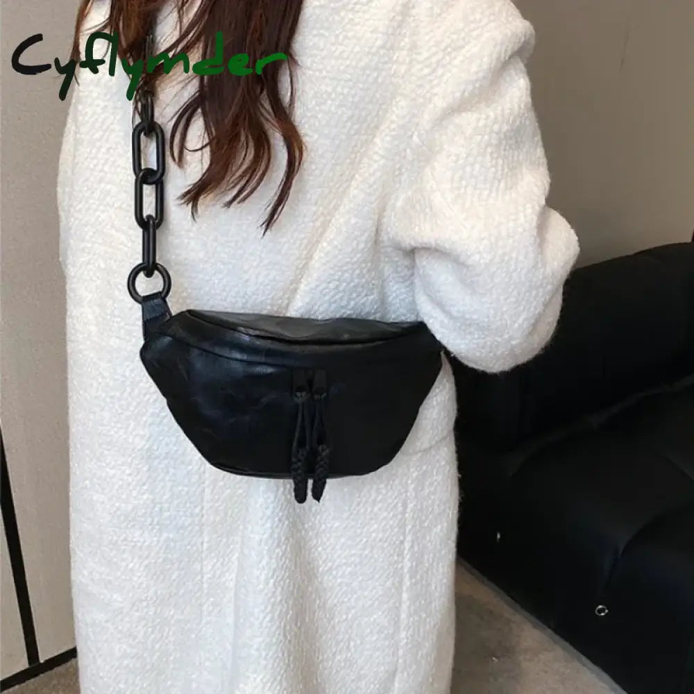 Cyflymder Fashion Soft Leather Waist Bag Ladies Fanny Pack High Quality Shoulder Belt Purse Bags Fashion Designer