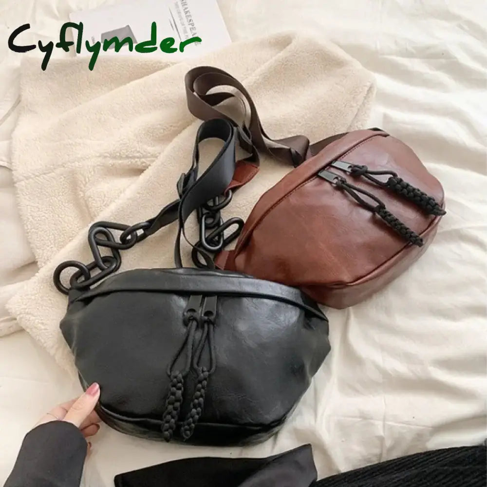 Cyflymder Fashion Soft Leather Waist Bag Ladies Fanny Pack High Quality Shoulder Belt Purse Bags Fashion Designer