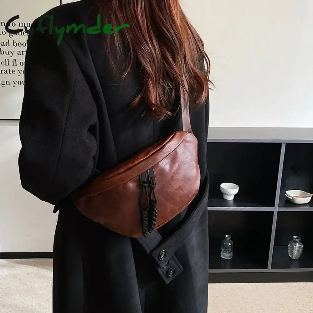 Cyflymder Fashion Soft Leather Waist Bag Ladies Fanny Pack High Quality Shoulder Belt Purse Bags Fashion Designer