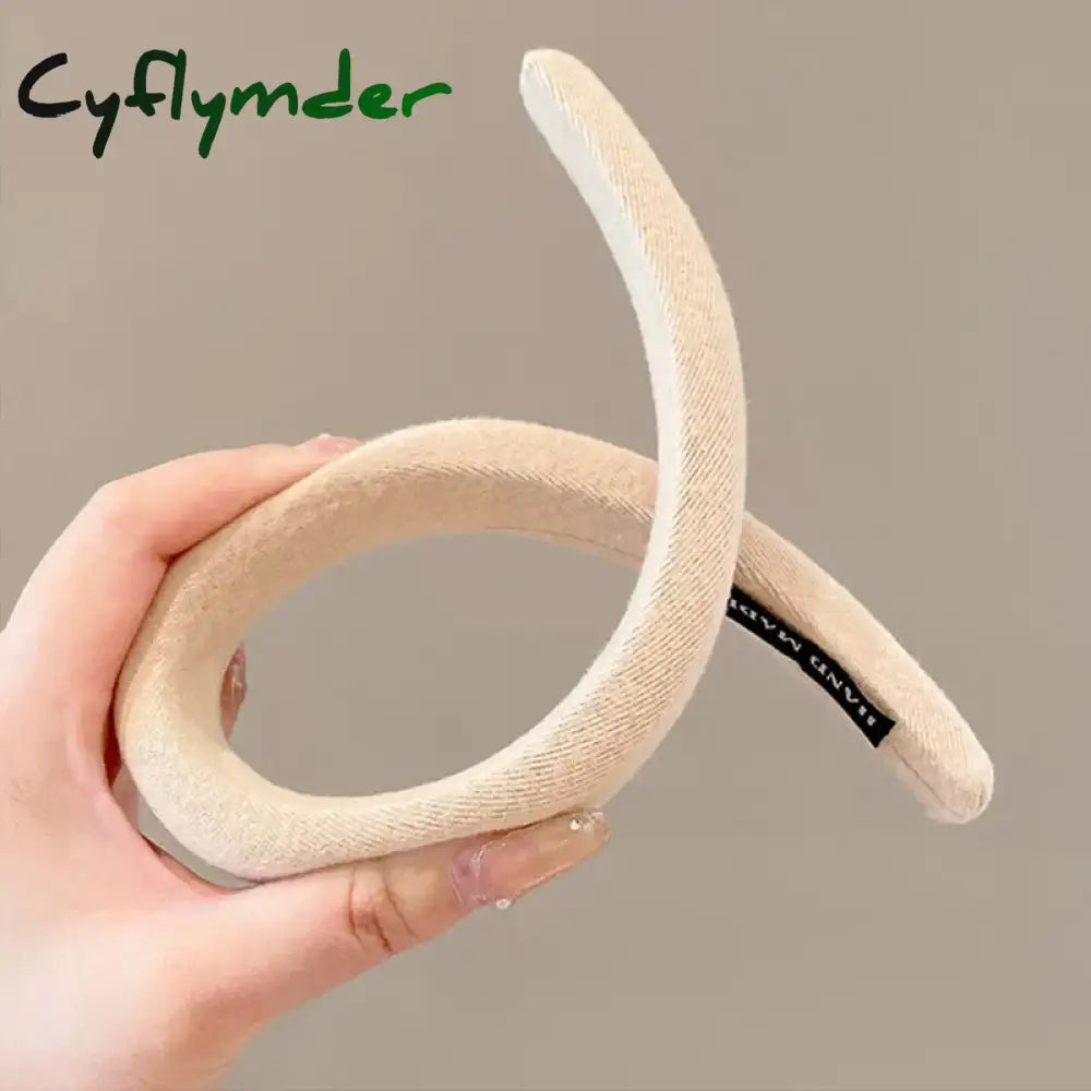 Cyflymder Fashion Solid Color Hair Bands Girls Vintage Elastic Headbands Sponge Hairbands Hoop