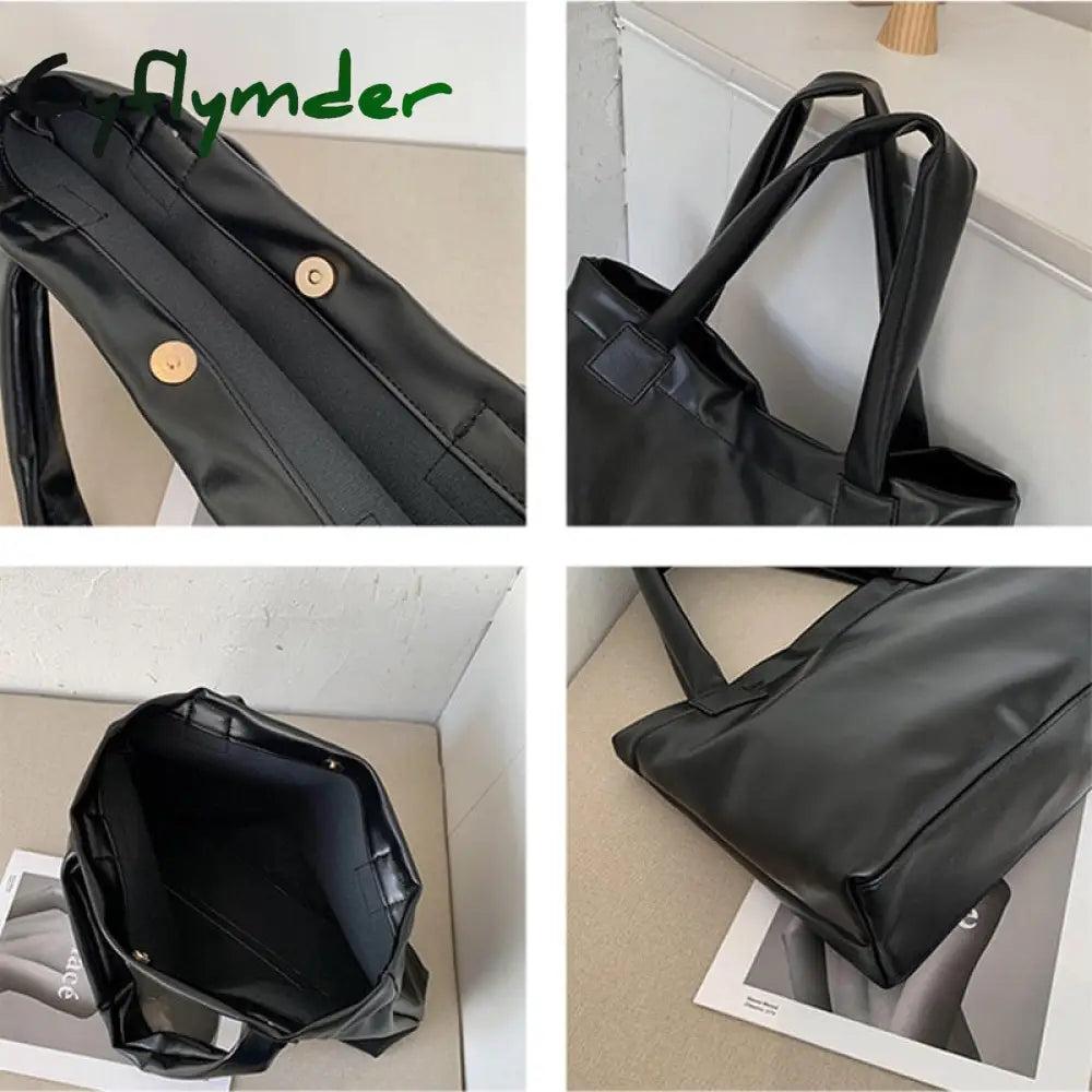 Cyflymder Fashion Solid Color Women Large Capacity Underarm Shoulder Handbags Totes Simple Casual