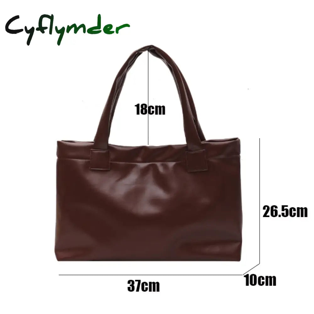 Cyflymder Fashion Solid Color Women Large Capacity Underarm Shoulder Handbags Totes Simple Casual