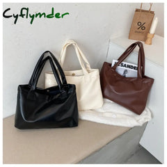 Cyflymder Fashion Solid Color Women Large Capacity Underarm Shoulder Handbags Totes Simple Casual