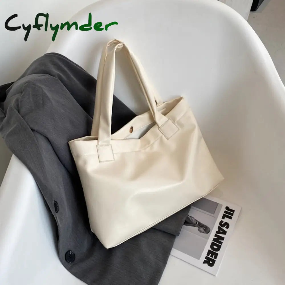 Cyflymder Fashion Solid Color Women Large Capacity Underarm Shoulder Handbags Totes Simple Casual