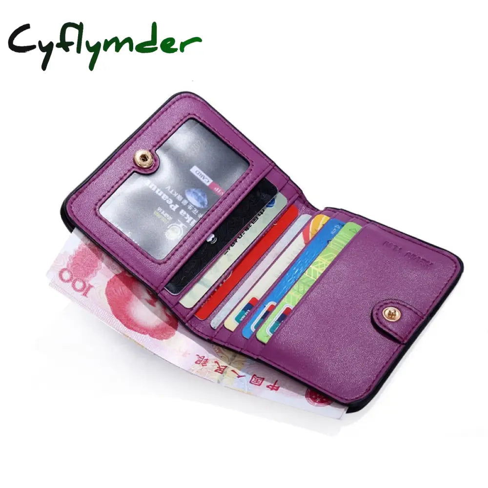 Cyflymder Fashion Split Leather Women Wallets Mini Purse Lady Small Wallet With Coin Pocket