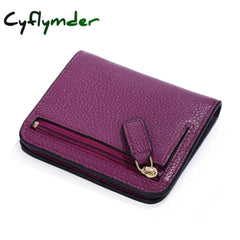 Cyflymder Fashion Split Leather Women Wallets Mini Purse Lady Small Wallet With Coin Pocket