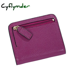 Cyflymder Fashion Split Leather Women Wallets Mini Purse Lady Small Wallet With Coin Pocket