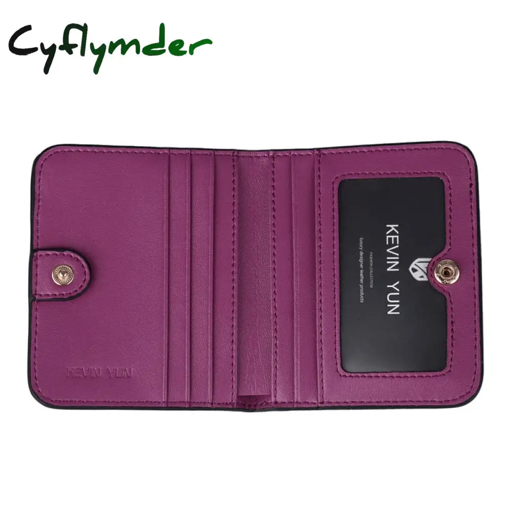 Cyflymder Fashion Split Leather Women Wallets Mini Purse Lady Small Wallet With Coin Pocket