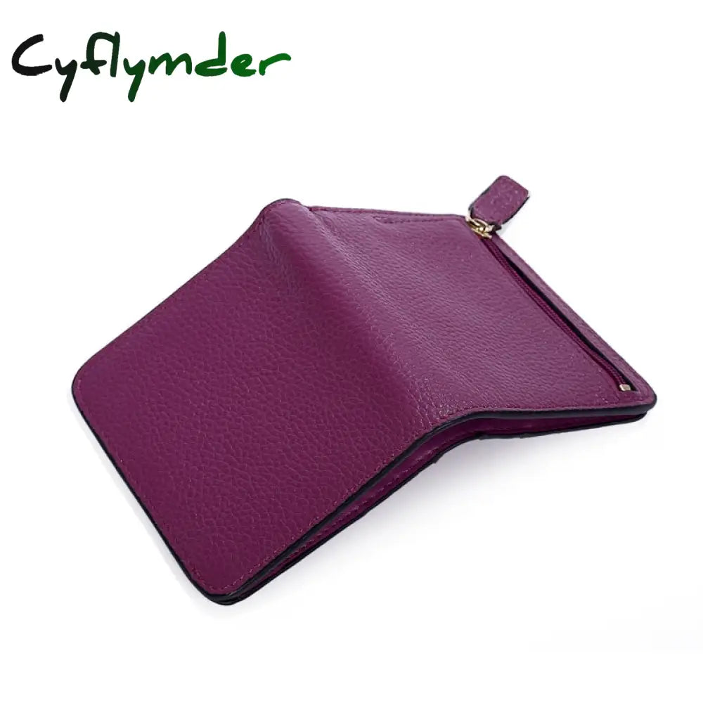 Cyflymder Fashion Split Leather Women Wallets Mini Purse Lady Small Wallet With Coin Pocket