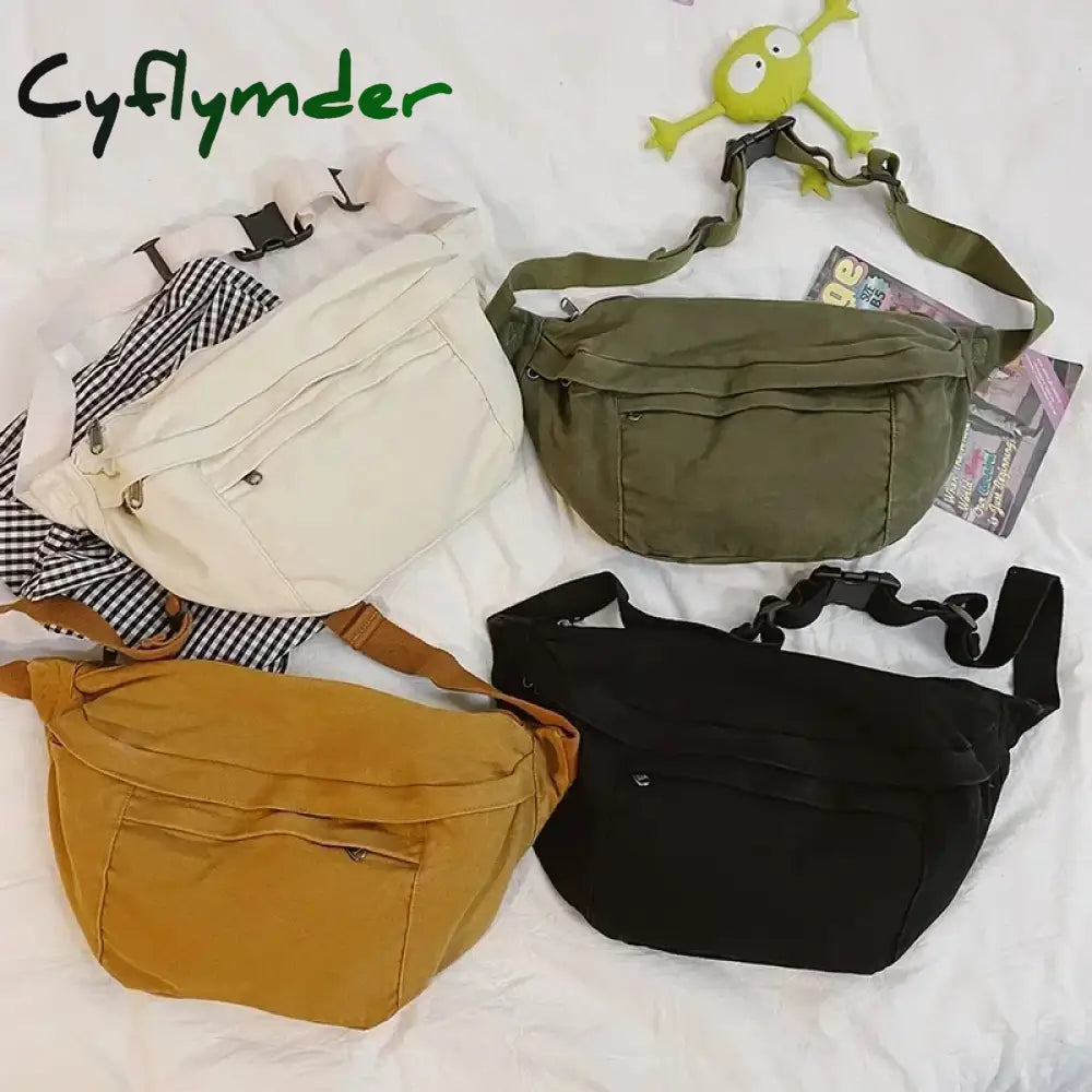 Cyflymder Fashion Trend Waist Bag Street Hip-Hop Women Shoulder Chest Pack Outdoor Sport Canvas