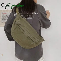 Cyflymder Fashion Trend Waist Bag Street Hip-Hop Women Shoulder Chest Pack Outdoor Sport Canvas