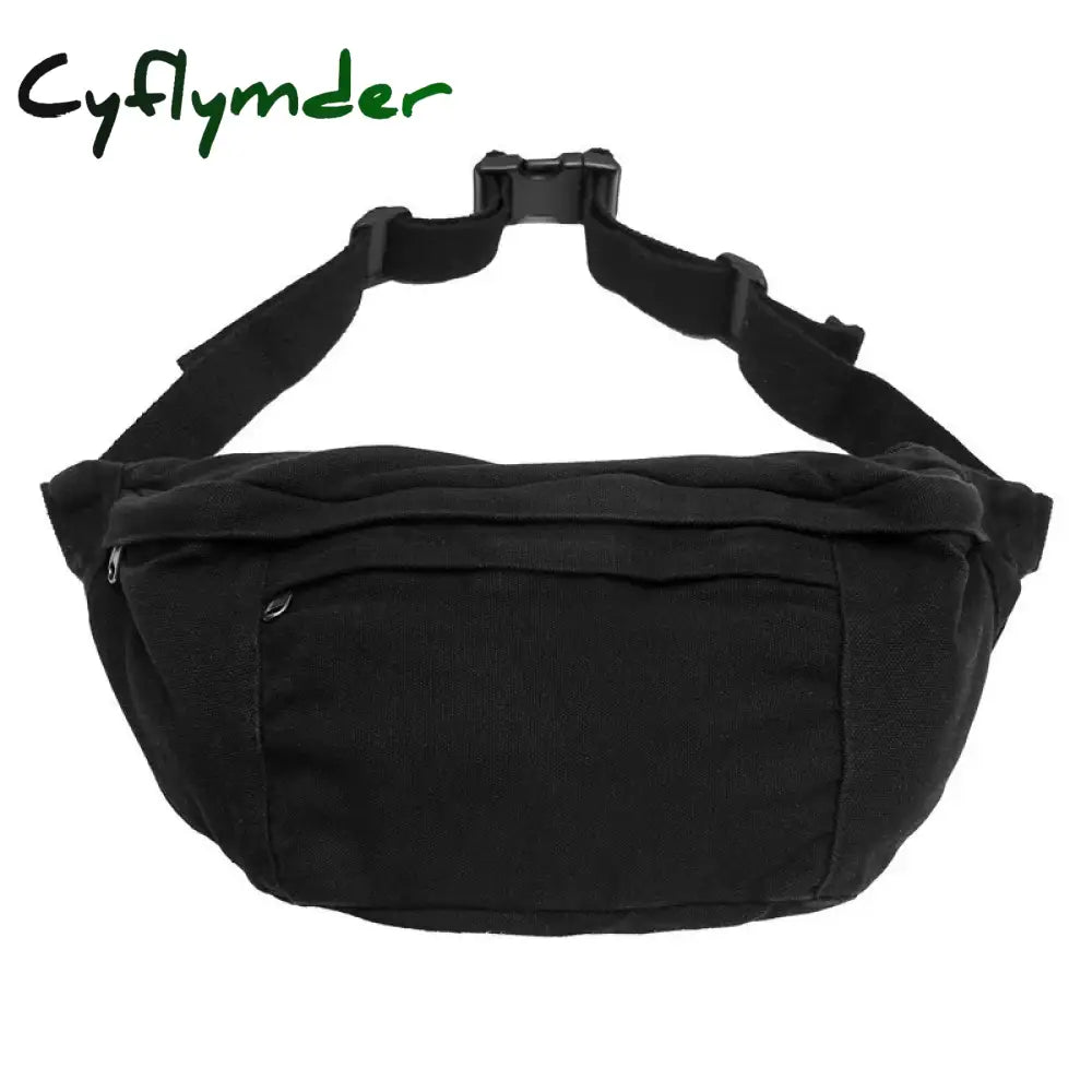 Cyflymder Fashion Trend Waist Bags Ladies Canvas Packs Phone Pack Street Hip Hop Belt Large