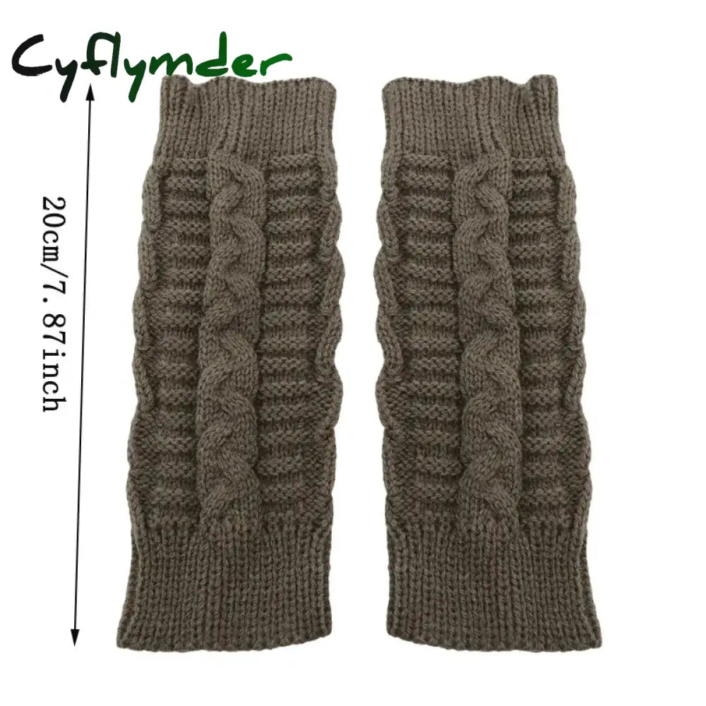 Cyflymder Fashion Unisex Men Women Knitted Fingerless Winter Gloves Soft Warm Flexible Glove