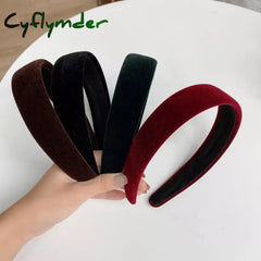 Cyflymder Fashion Velvet Headbands Women Wide Hairband Headwear Elasticity Hairbands Elegant Girl