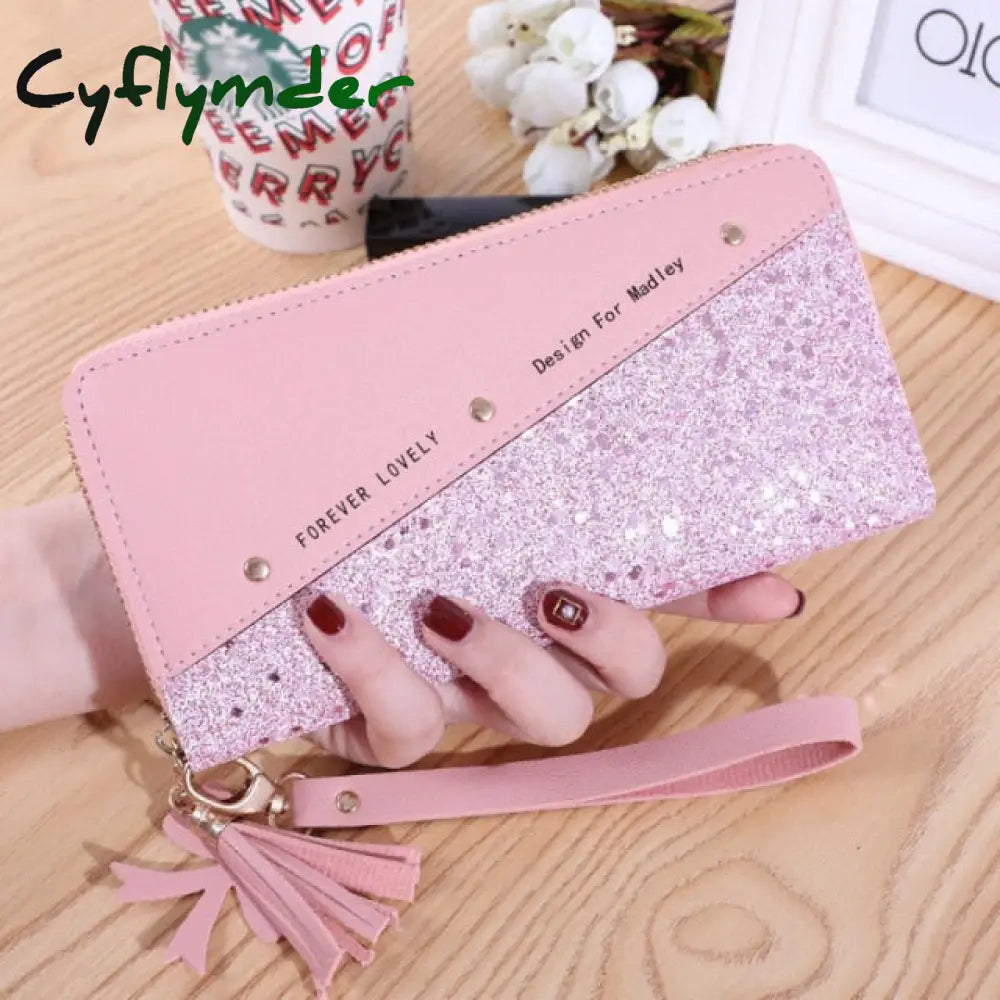 Cyflymder Fashion Wallets Zipper Coin Purse Lady Long Short Purses Handbags Women Clutch Cards