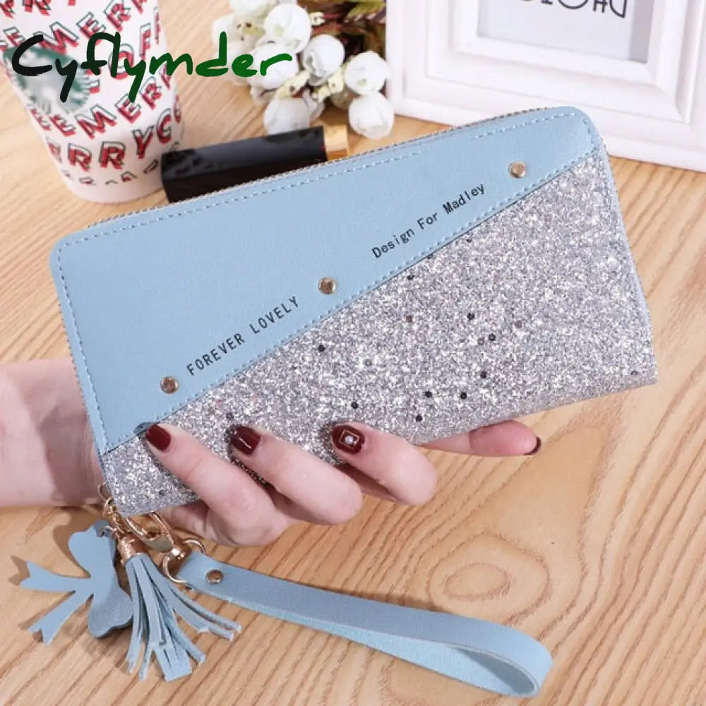 Cyflymder Fashion Wallets Zipper Coin Purse Lady Long Short Purses Handbags Women Clutch Cards