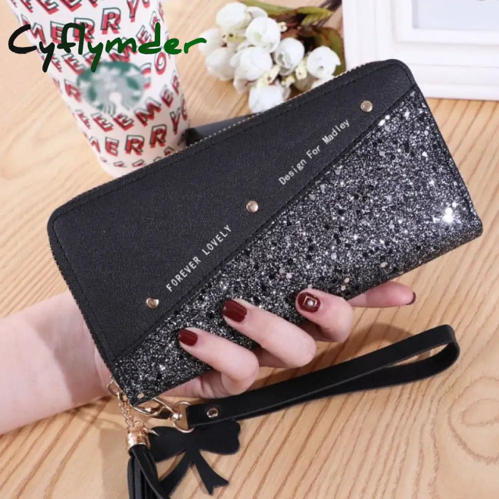 Cyflymder Fashion Wallets Zipper Coin Purse Lady Long Short Purses Handbags Women Clutch Cards