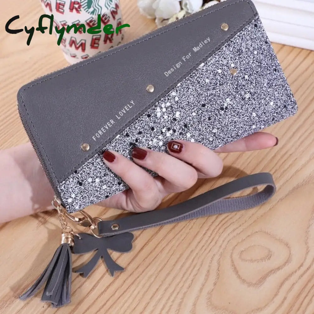 Cyflymder Fashion Wallets Zipper Coin Purse Lady Long Short Purses Handbags Women Clutch Cards