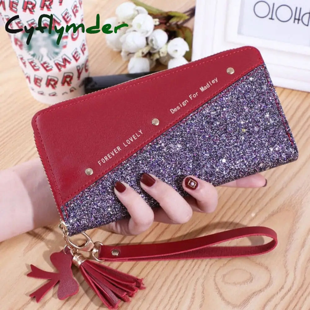 Cyflymder Fashion Wallets Zipper Coin Purse Lady Long Short Purses Handbags Women Clutch Cards