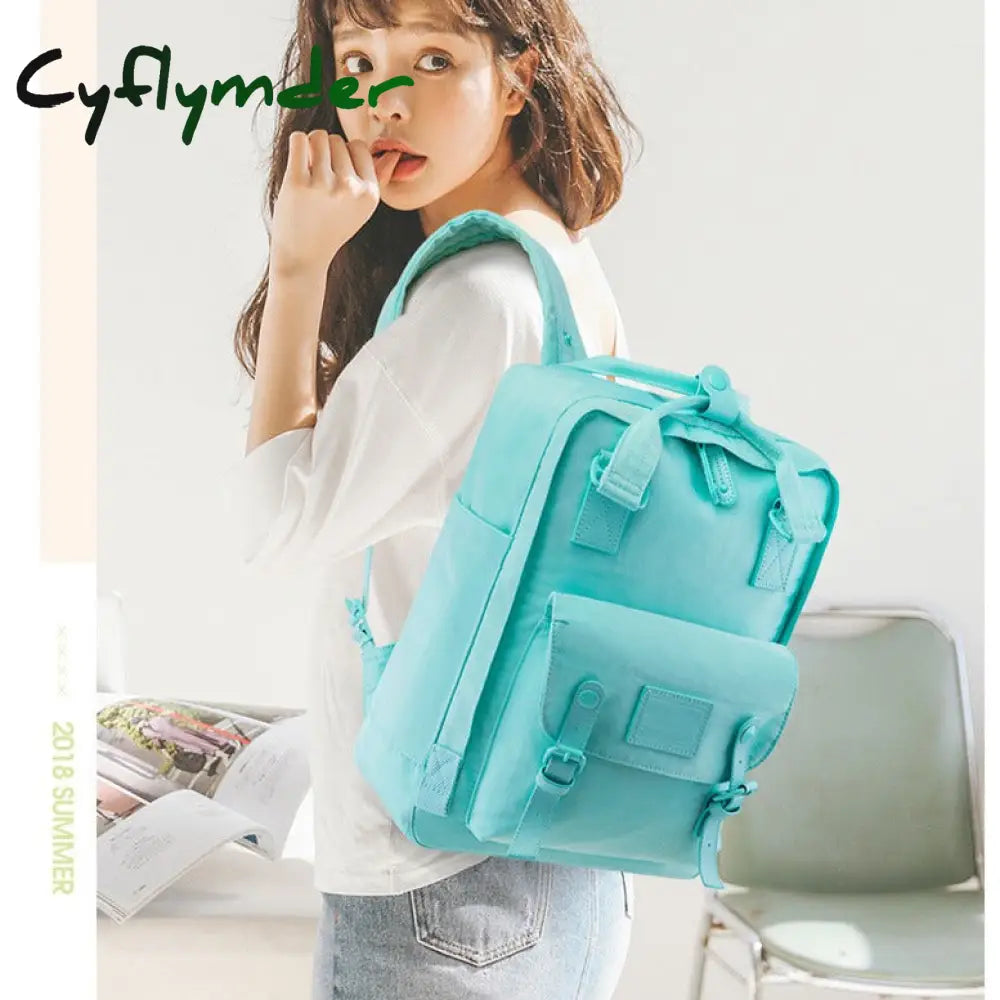 Cyflymder Fashion Women Backpack 14 Inch Laptop Waterproof Rucksack High Quality School Bags For