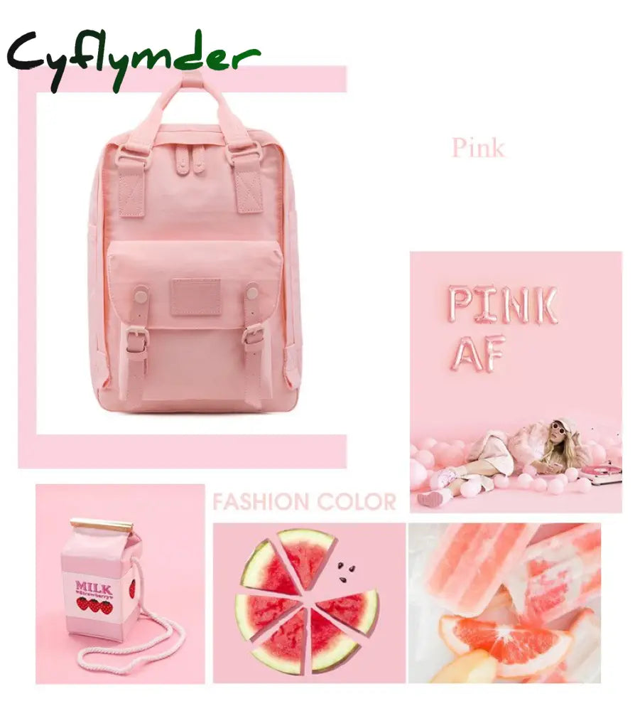 Cyflymder Fashion Women Backpack 14 Inch Laptop Waterproof Rucksack High Quality School Bags For