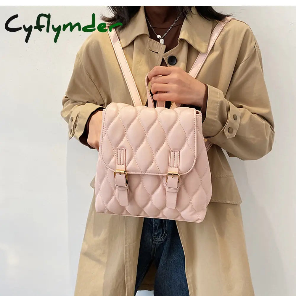 Cyflymder Fashion Women Backpack Bag Pu Leather Designers Brand For Teenage Girl High Quality