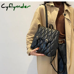 Cyflymder Fashion Women Backpack Bag Pu Leather Designers Brand For Teenage Girl High Quality