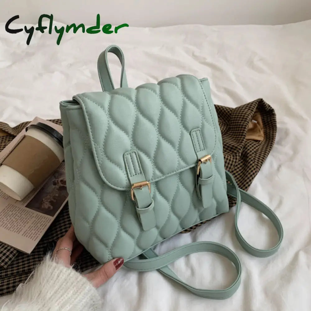 Cyflymder Fashion Women Backpack Bag Pu Leather Designers Brand For Teenage Girl High Quality