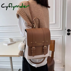 Cyflymder Fashion Women Backpack Female High Quality Leather Small Book School Bags For Teenage