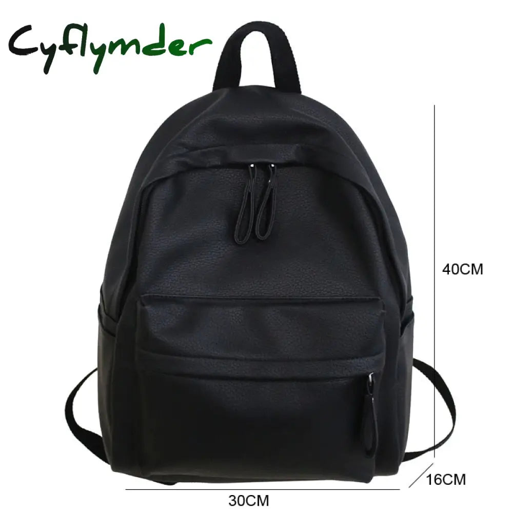 Cyflymder Fashion Women Backpack High Quality Female Soft Pu Leather School Bag For Teenage Girls