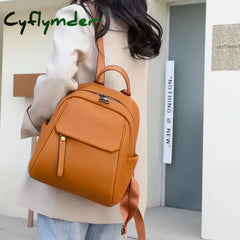 Cyflymder Fashion Women Backpack Luxury Soft Leather Backpacks Female Small School Bags For Teenage