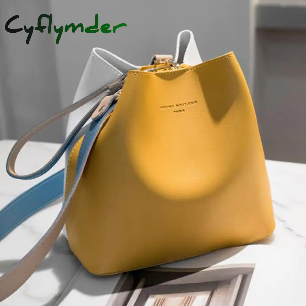 Cyflymder Fashion Women Bag Summer Bucket Pu Leather Shoulder Bags Brand Designer Ladies Crossbody