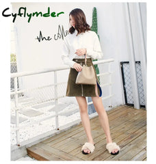 Cyflymder Fashion Women Bag Summer Bucket Pu Leather Shoulder Bags Brand Designer Ladies Crossbody