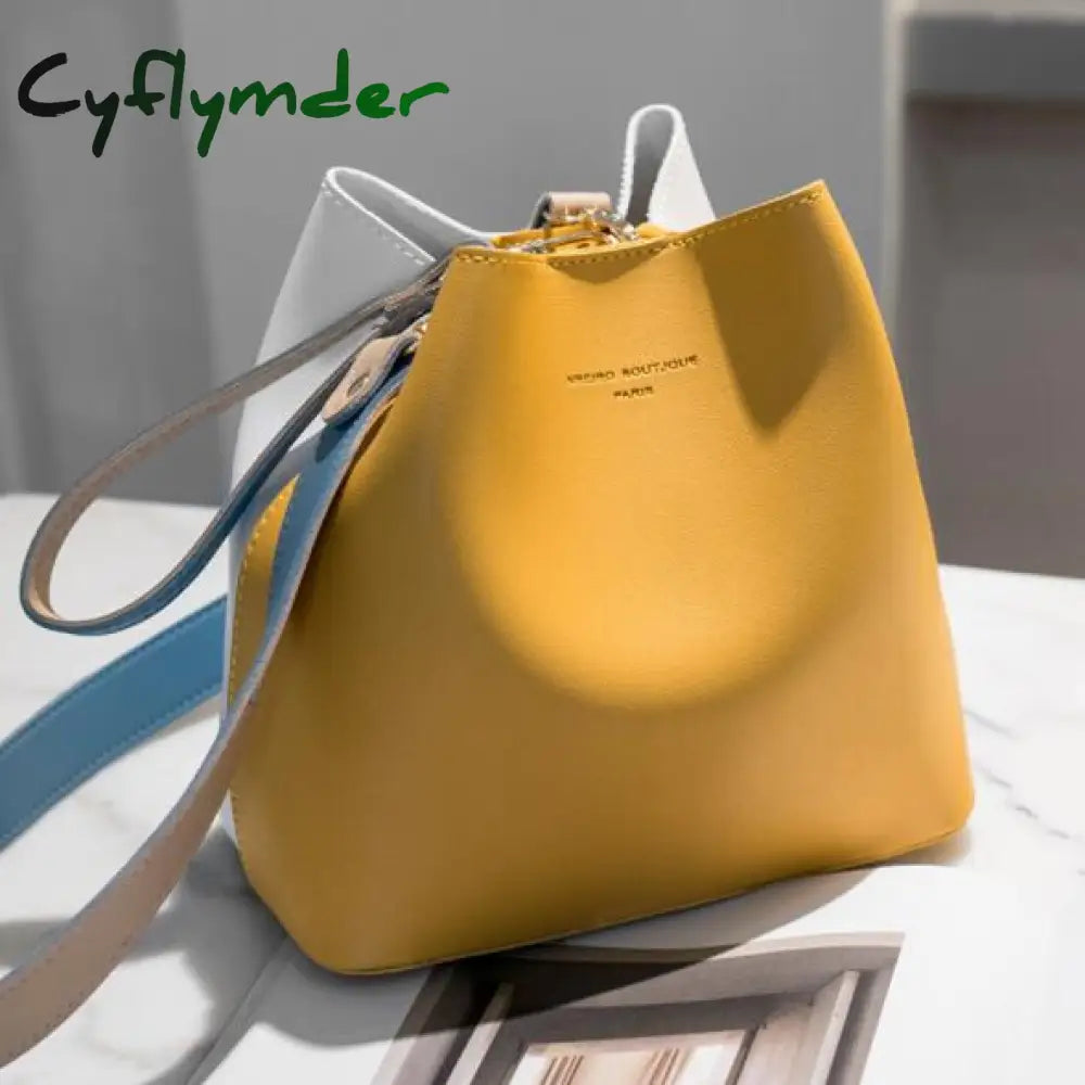 Cyflymder Fashion Women Bag Summer Bucket Pu Leather Shoulder Bags Brand Designer Ladies Crossbody