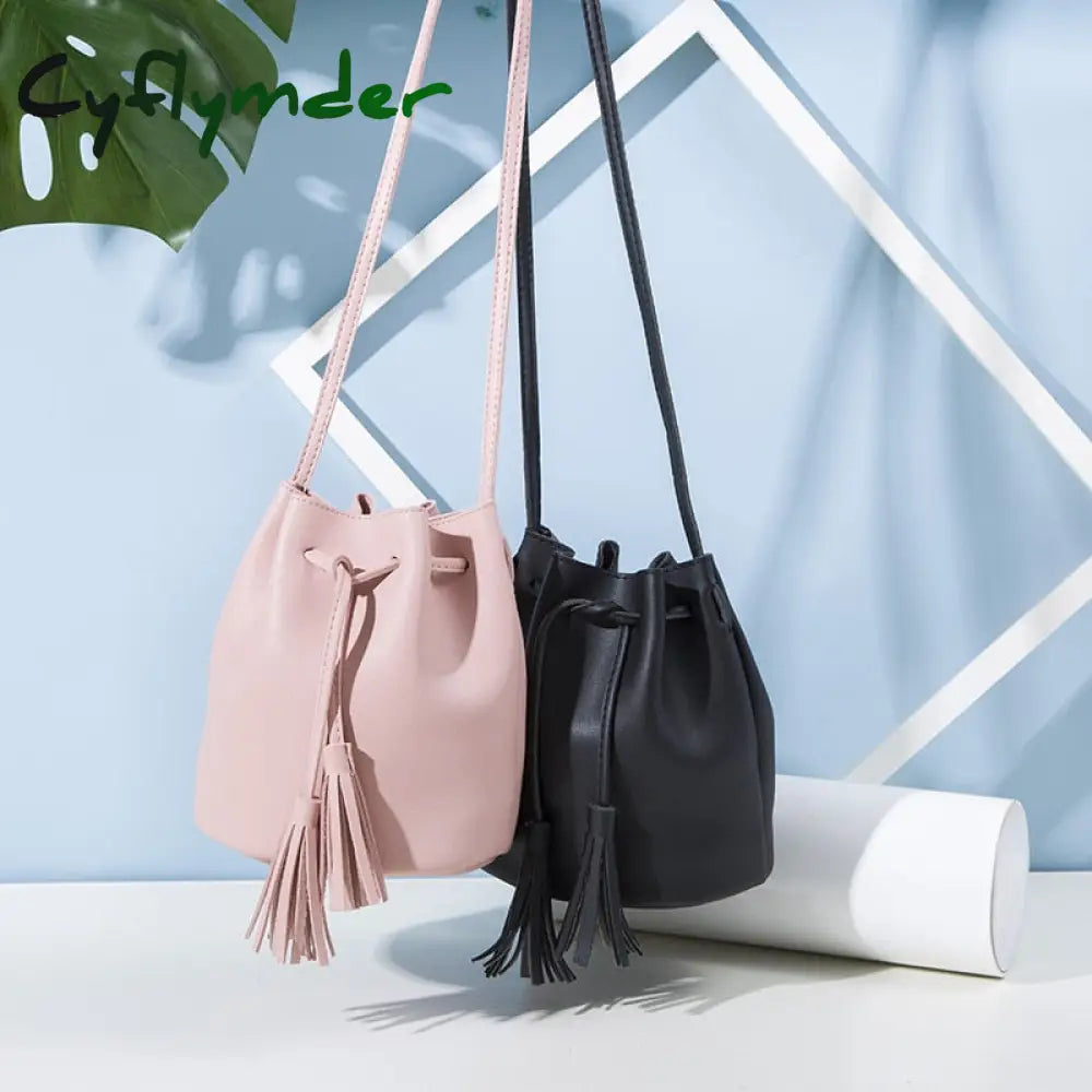 Cyflymder Fashion Women Bucket Bag Vintage Tassel Messenger High Quality Retro Shoulder Simple