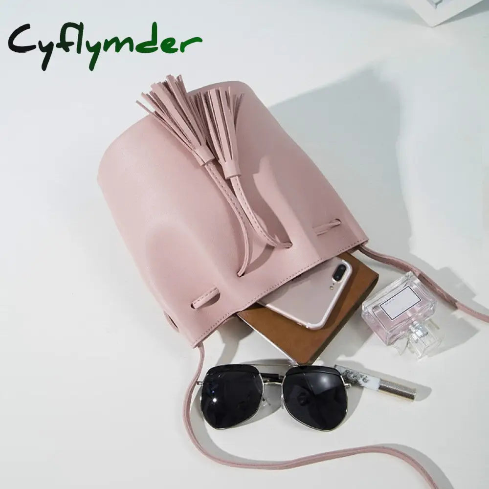 Cyflymder Fashion Women Bucket Bag Vintage Tassel Messenger High Quality Retro Shoulder Simple