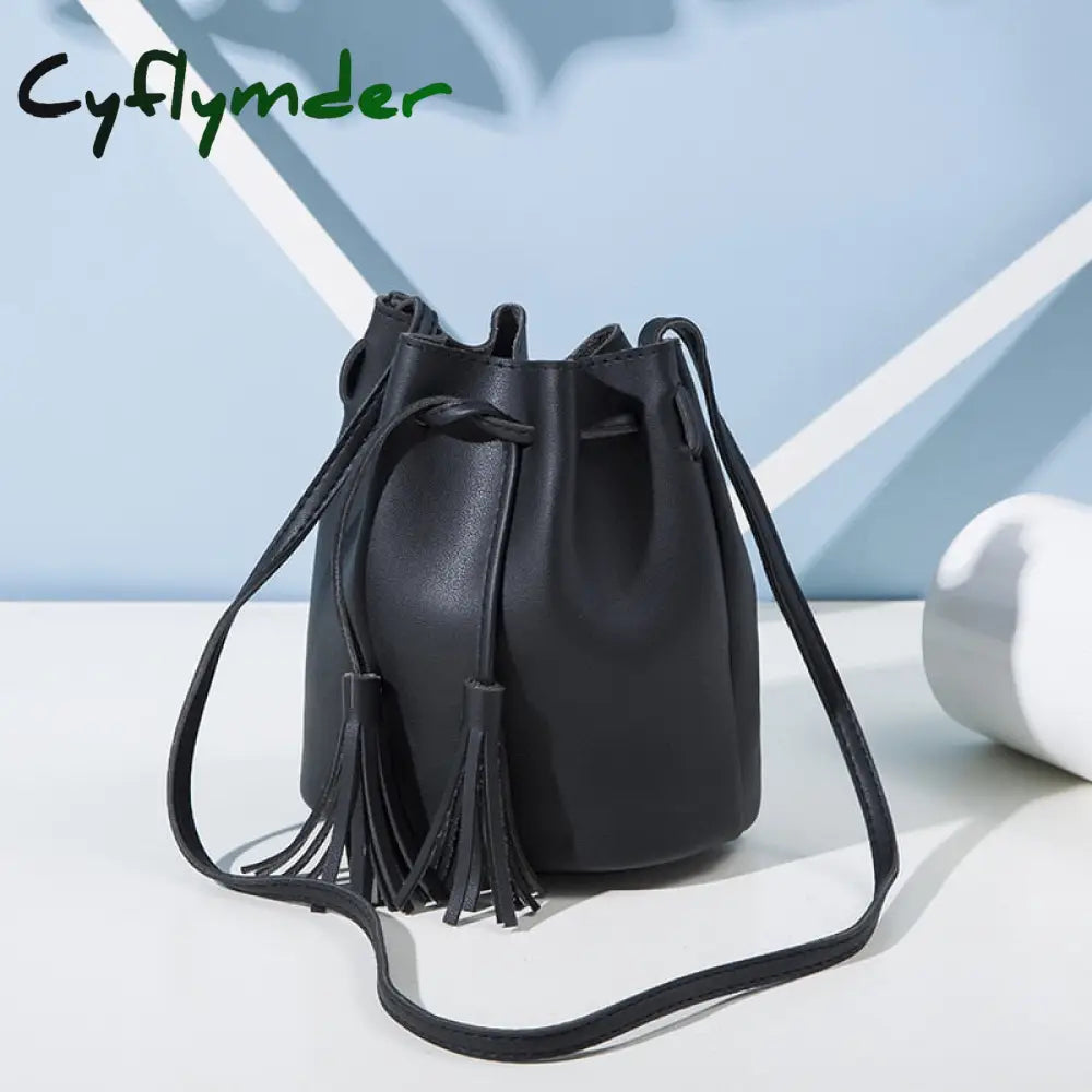 Cyflymder Fashion Women Bucket Bag Vintage Tassel Messenger High Quality Retro Shoulder Simple