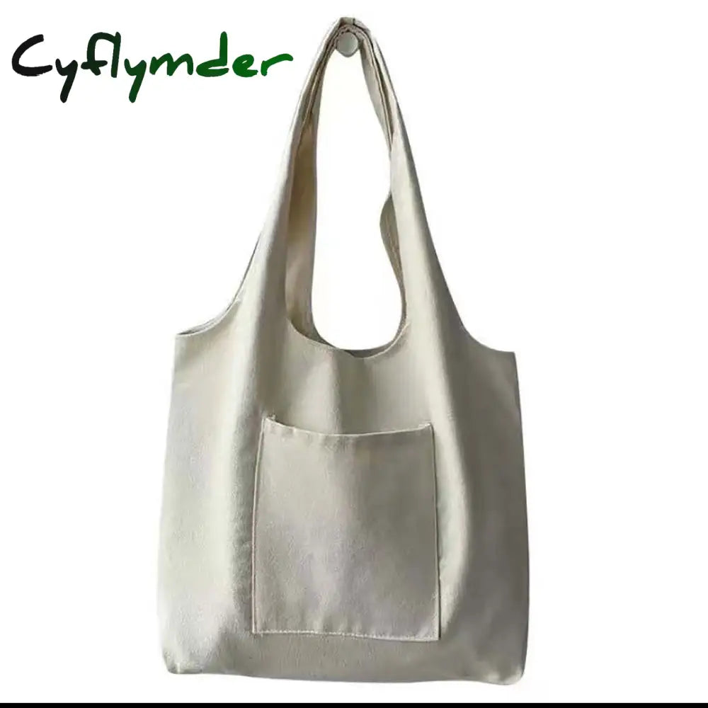 Cyflymder Fashion Women Canvas Shopping Bag Foldable Supermarket Handbag Aesthetic Personalized