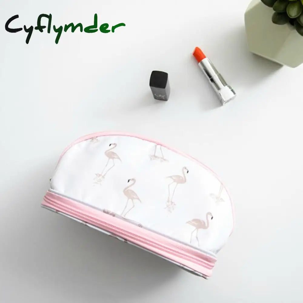 Cyflymder Fashion Women Cosmetic Makeup Case Bag Box Waterproof Portable Double Layer Storage